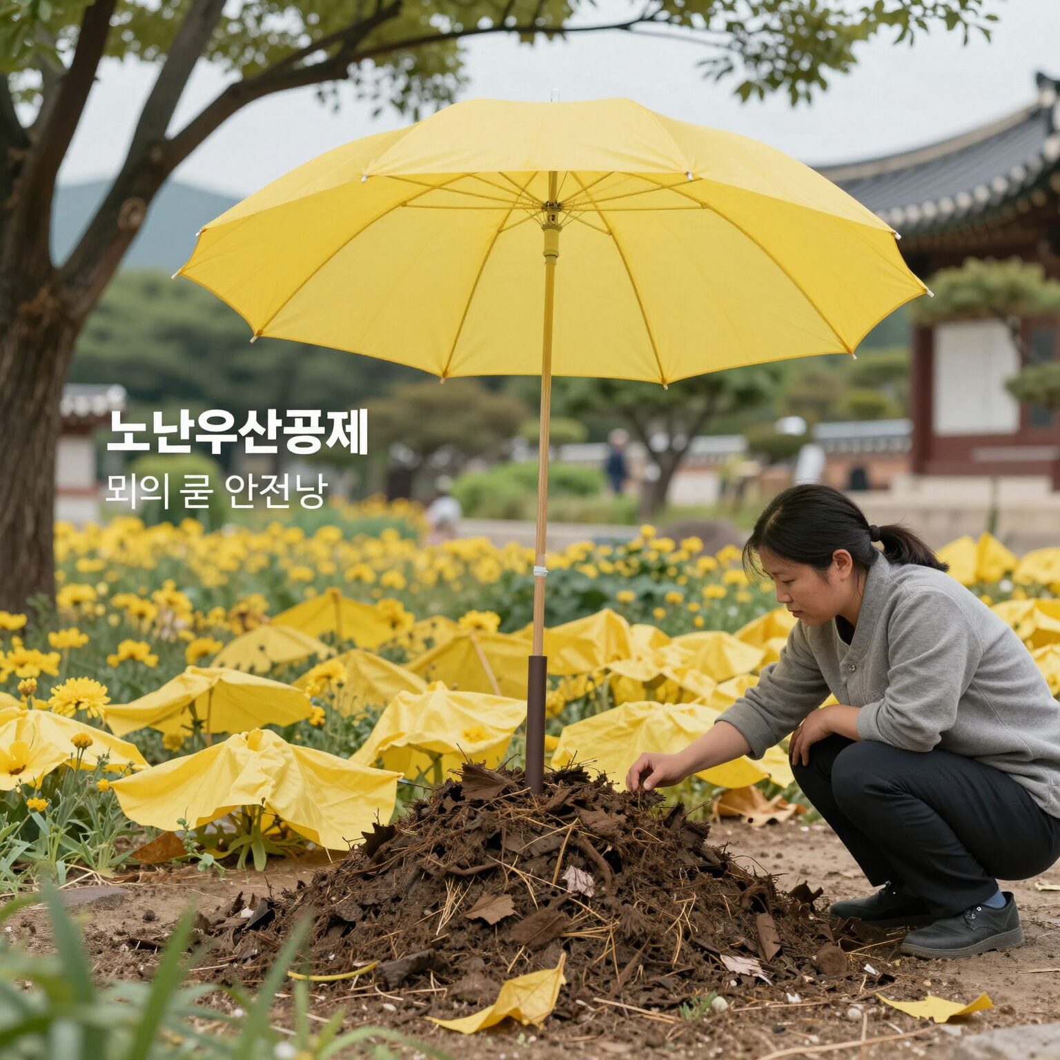 노란우산공제와 희망장려금을 통해 작은 저축이 모여 큰 안전망이 되는 과정을 보여주는 개념 이미지