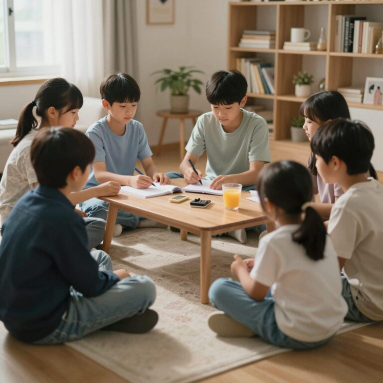 청소년동반자가 집에서 청소년과 대화를 나누는 모습