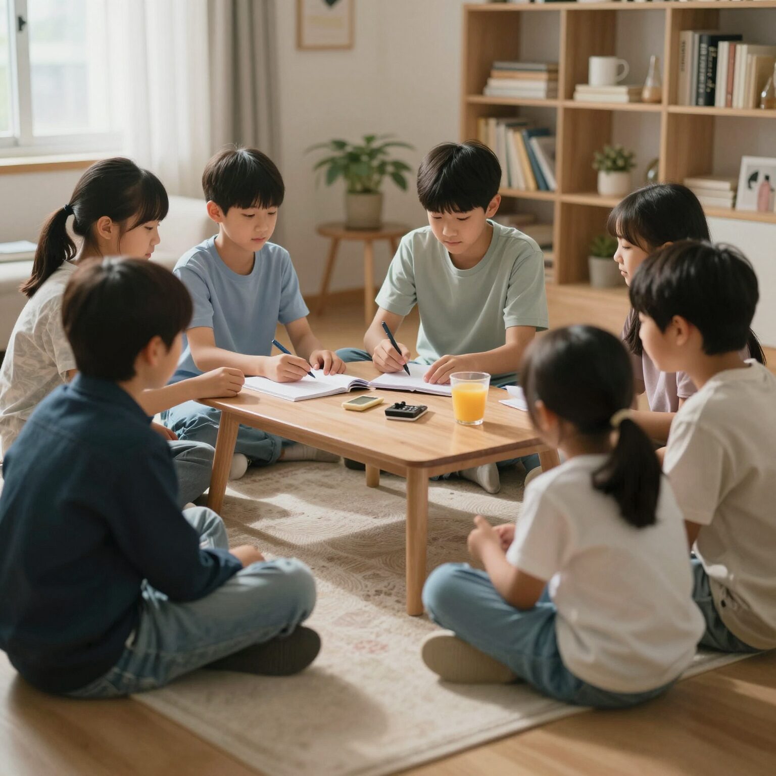 청소년동반자가 집에서 청소년과 대화를 나누는 모습