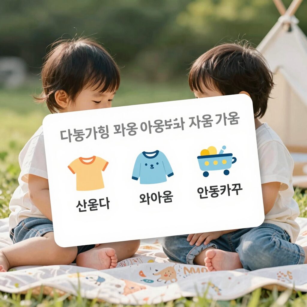다둥이가정 육아용품 구입비 지원 카드 이미지로 선불카드와 유아용품 아이콘이 함께 있는 사진