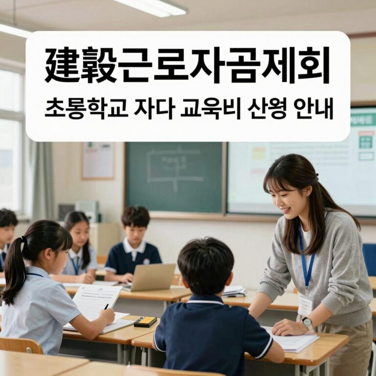 건설근로자공제회 초등학교 자녀 교육비 지원 신청 안내 이미지