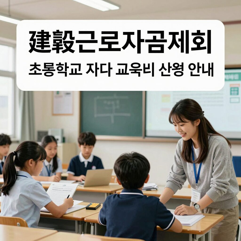 건설근로자공제회 초등학교 자녀 교육비 지원 신청 안내 이미지