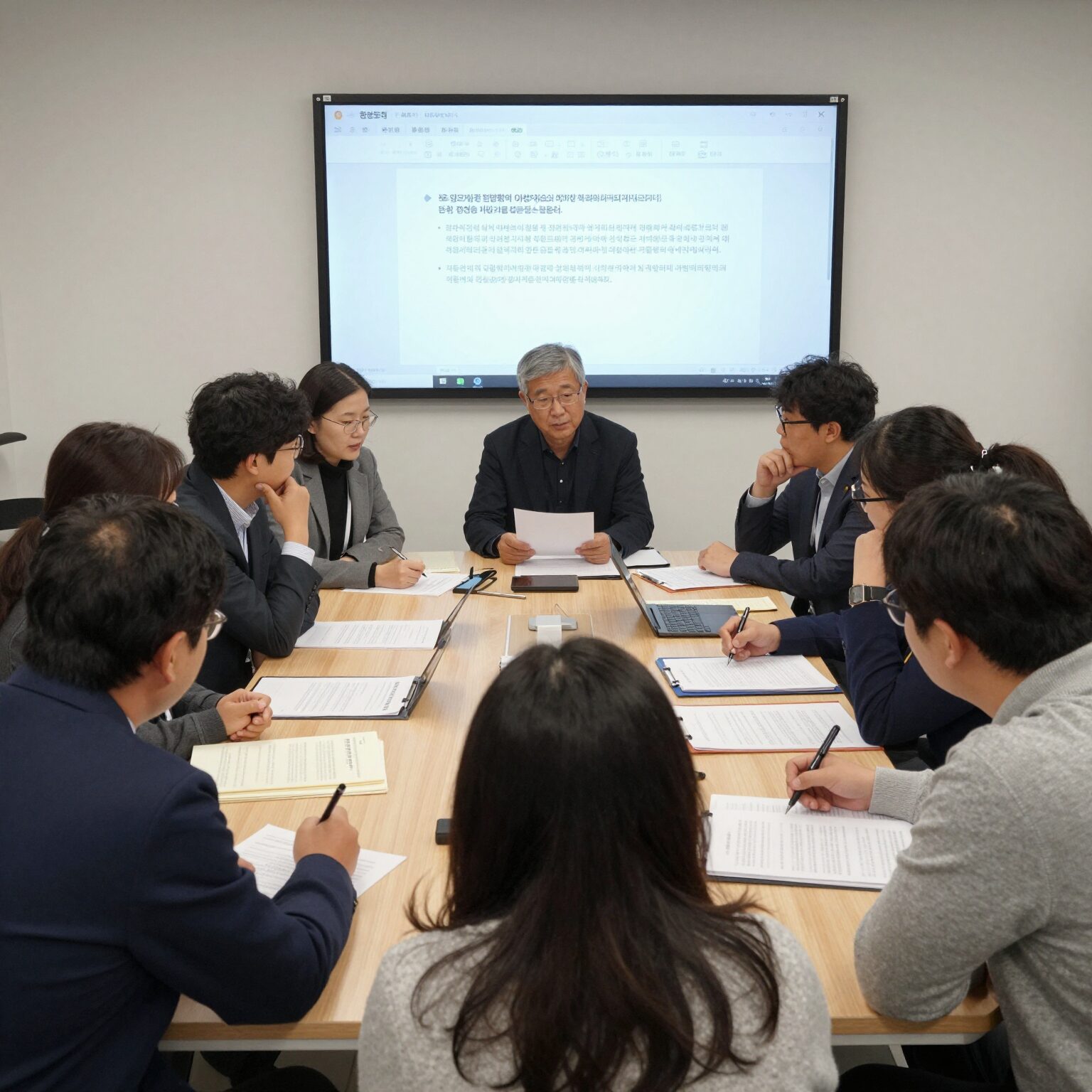소상공인 협업활성화 지원사업 이미지 – 협동조합 구성원들이 함께 모여 브랜드 전략을 논의하는 모습