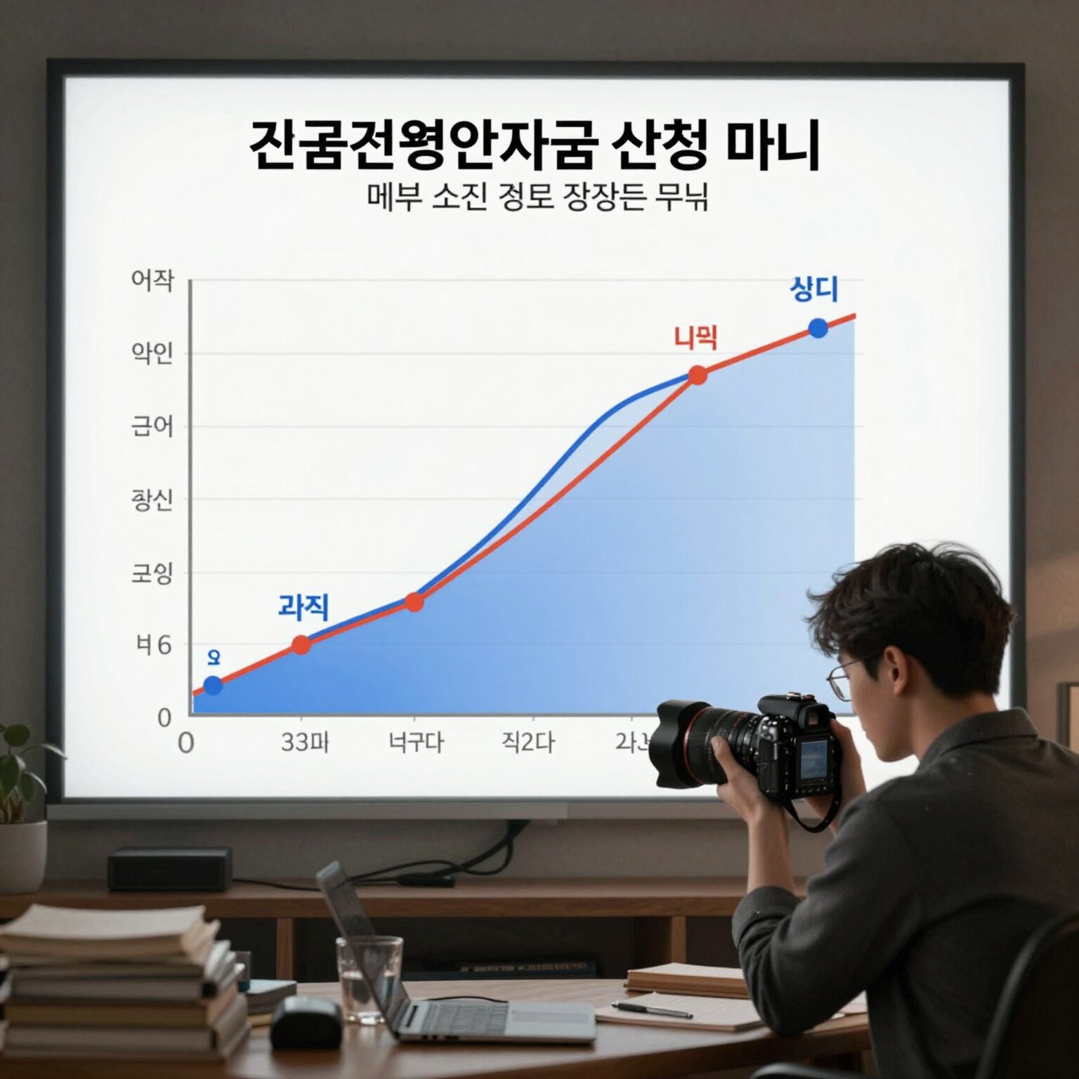 긴급경영안정자금 신청이 폭발적으로 증가하는 모습을 나타내는 그래프와 함께 예산 소진 경고 아이콘
