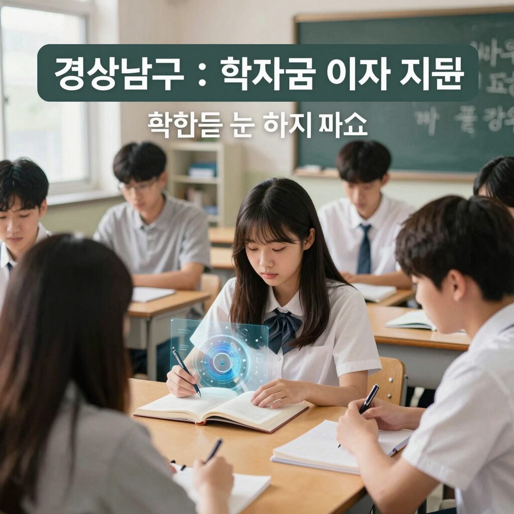 경상남도 대학생 학자금 이자 지원 이미지, 학생들이 학자금 부담을 덜 수 있는 혜택을 설명