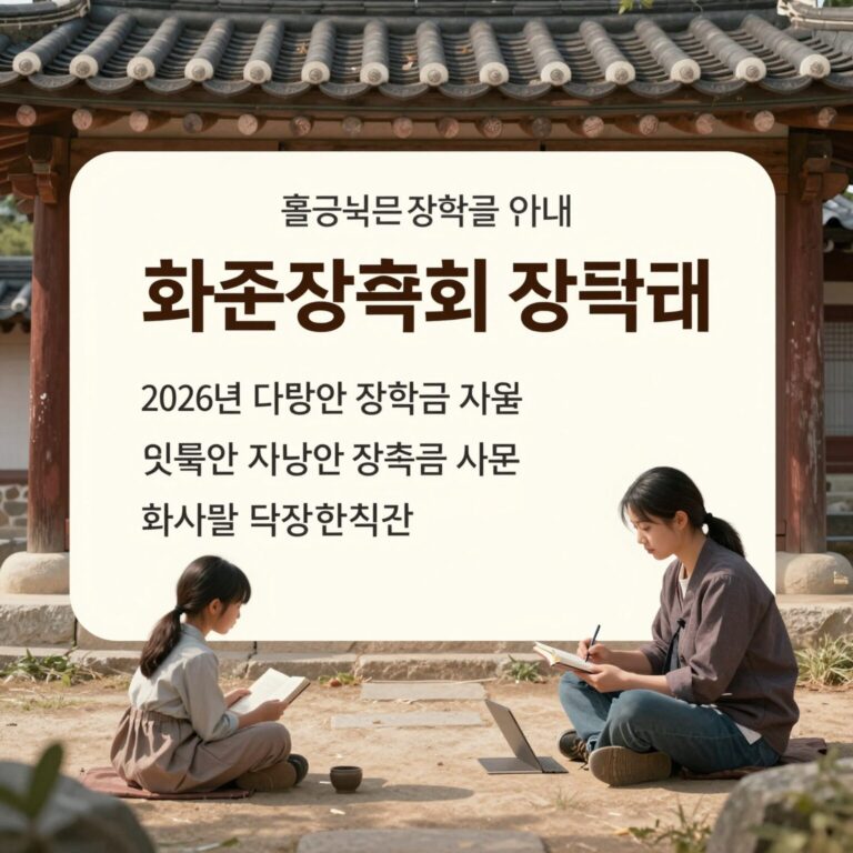 화순장학회 장학금 안내 이미지 - 2026년 다양한 장학금 지원