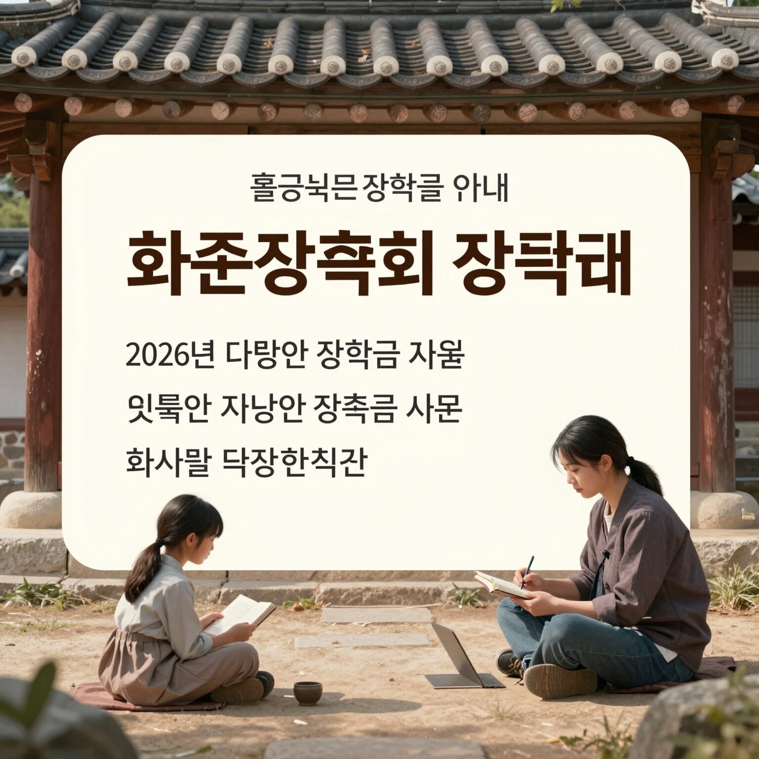 화순장학회 장학금 안내 이미지 - 2026년 다양한 장학금 지원