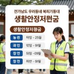 우리동네 복지기동대 생활안전지원금 신청 조건과 금액 전라남도 우리동네 복지기동대 생활안전지원금 안내 이미지