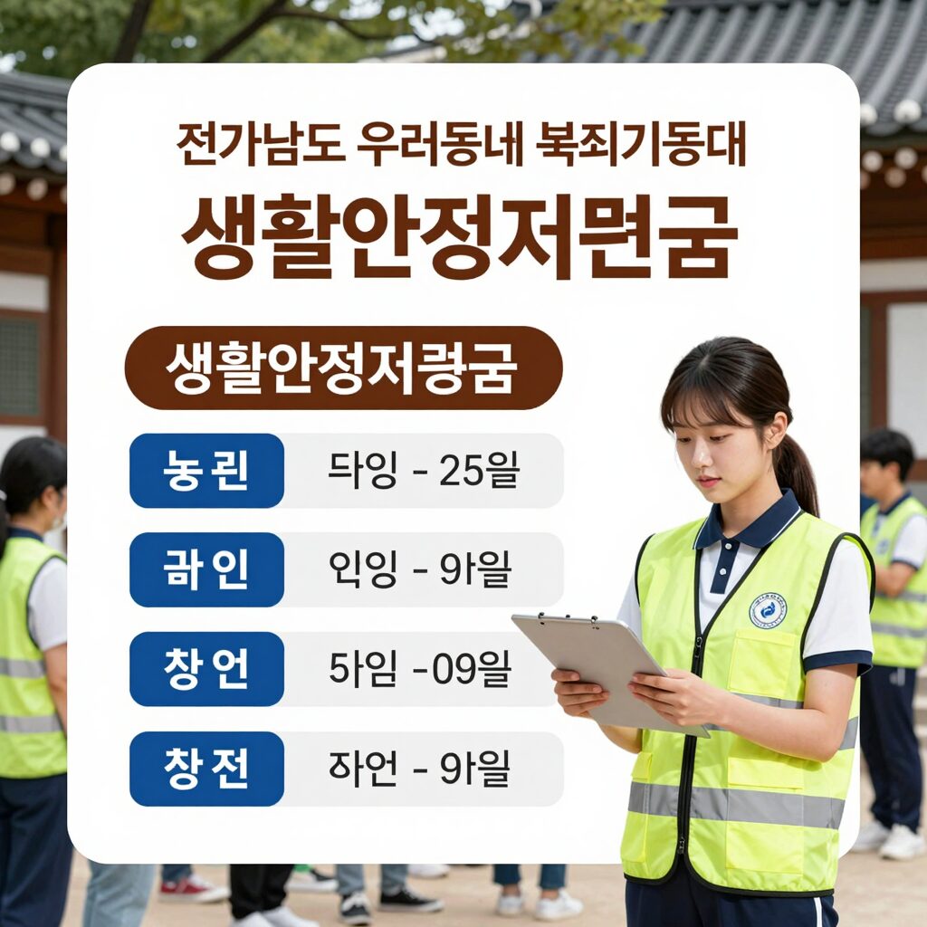 전라남도 우리동네 복지기동대 생활안전지원금 안내 이미지