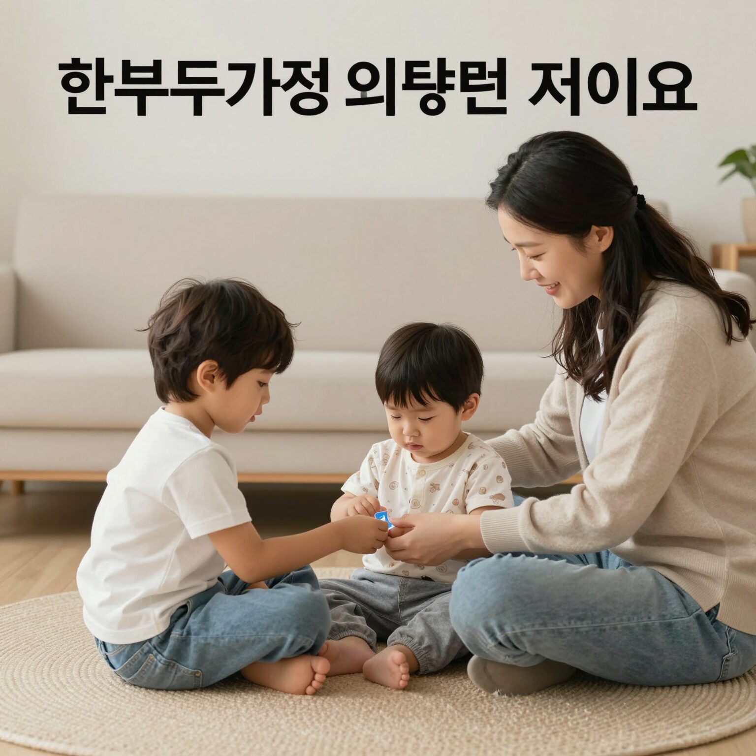 한부모가정 의료보험 지원 이미지, 아동과 부모가 함께 의료 혜택을 받는 모습