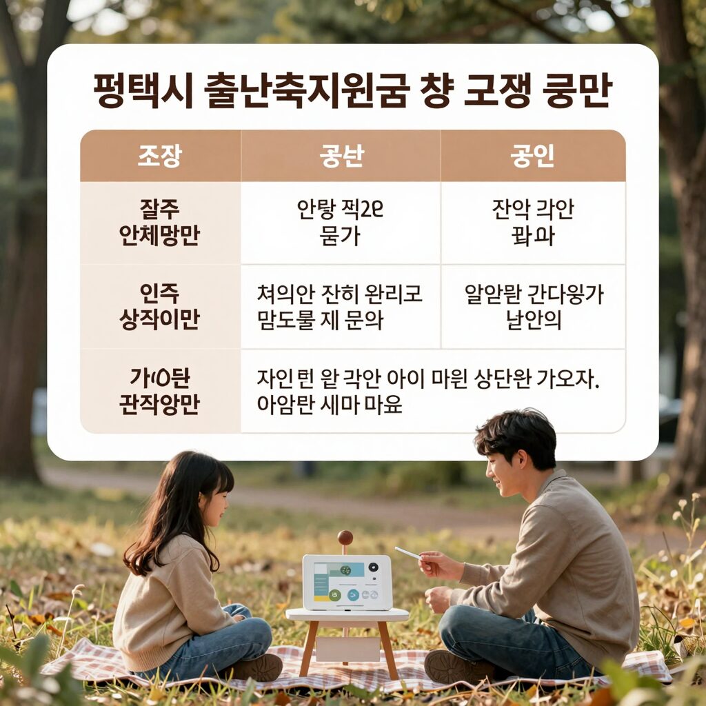 평택시 출산축하지원금 신청 조건과 금액을 나타낸 인포그래픽