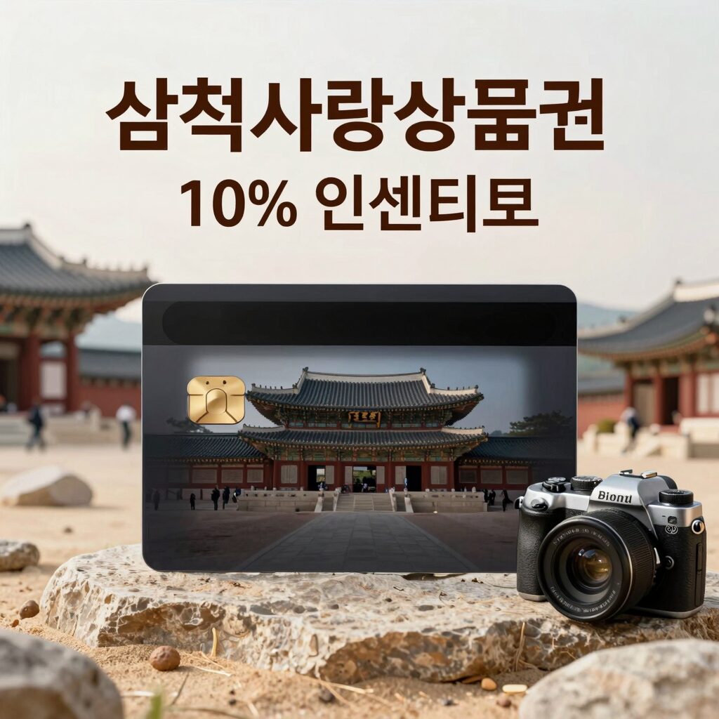 삼척사랑상품권 카드와 10% 인센티브 설명 이미지