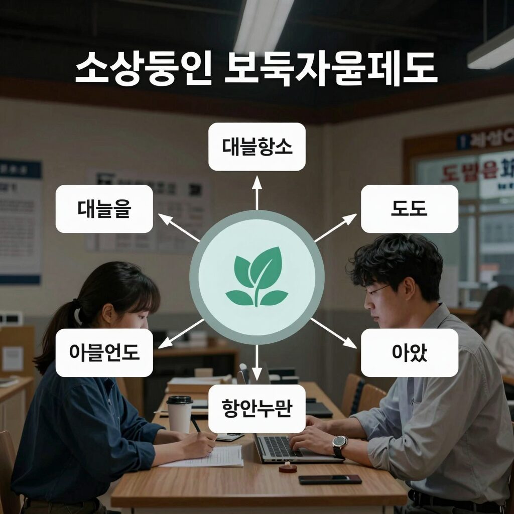 소상공인 보증지원제도로 대출을 받는 개념도