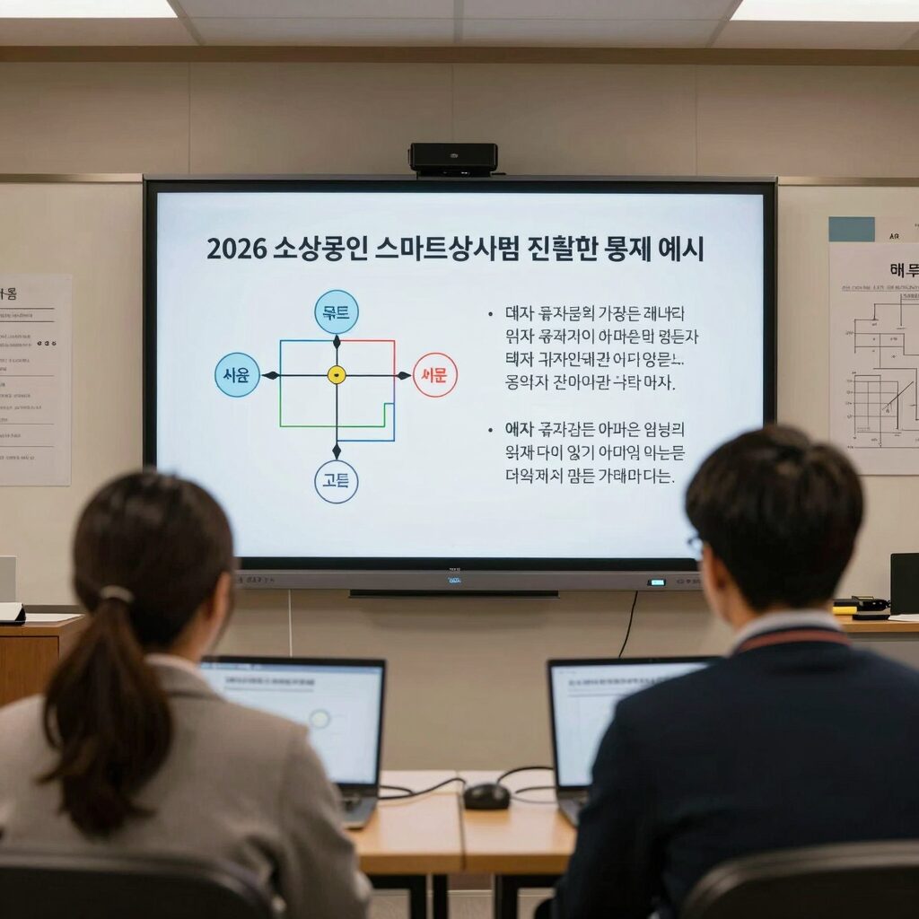 2026 소상공인 스마트상점 기술보급사업 전자칠판 설치 예시
