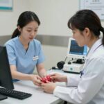 갑상선 기능 검사 1.2만원으로 가능 보건소에서 갑상선 기능 검사를 받는 모습