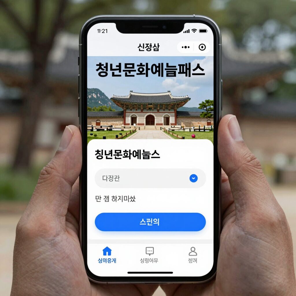 청년문화예술패스 신청 화면