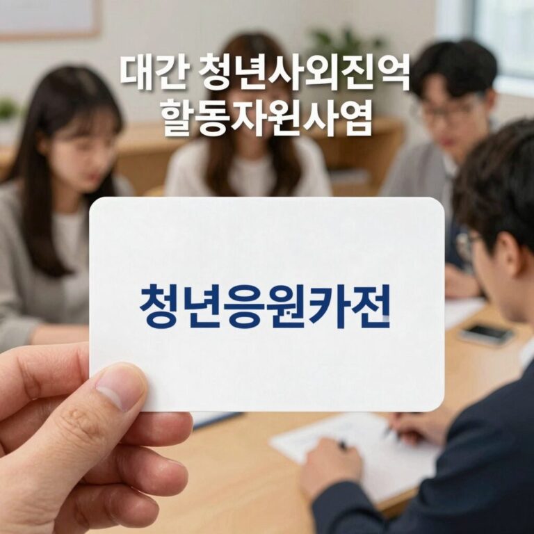 대구 청년사회진입 활동지원사업 안내 이미지 – 청년응원카드와 상담 장면