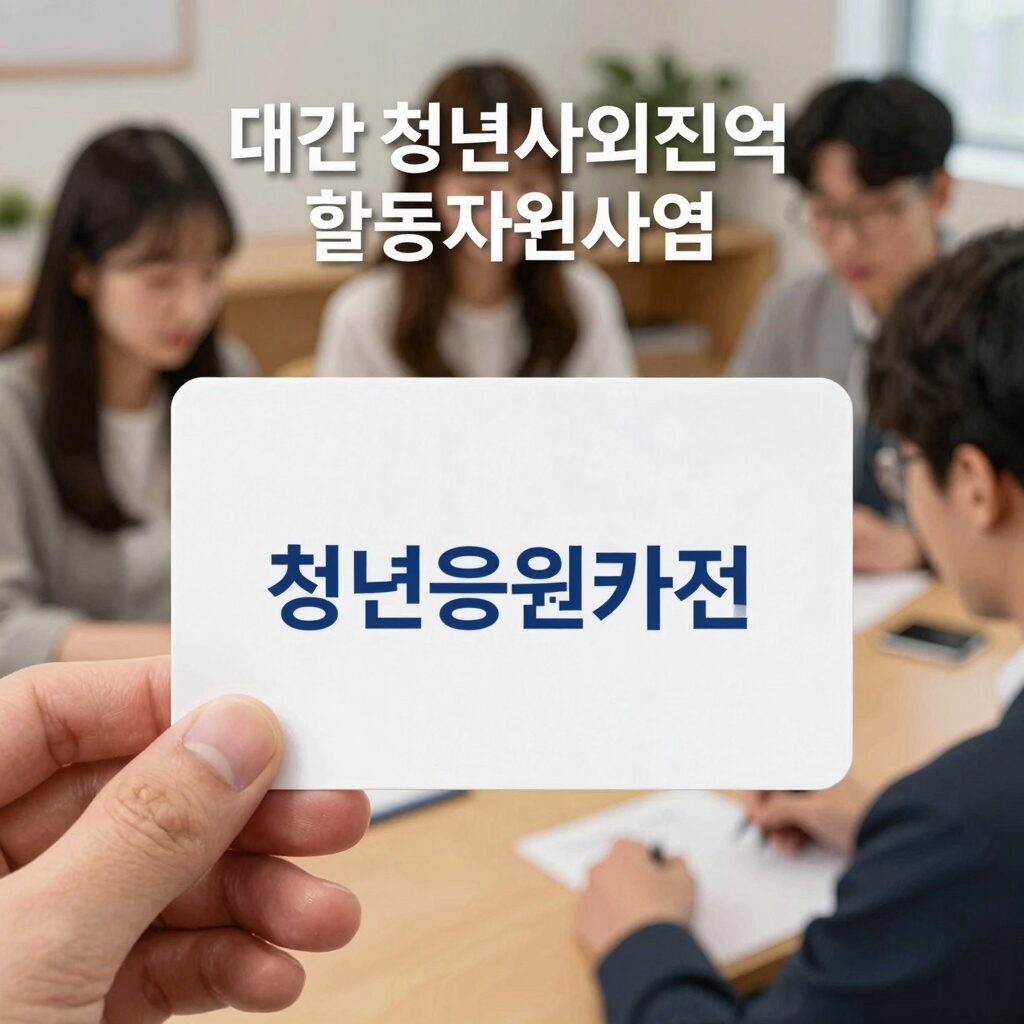 대구 청년사회진입 활동지원사업 안내 이미지 – 청년응원카드와 상담 장면