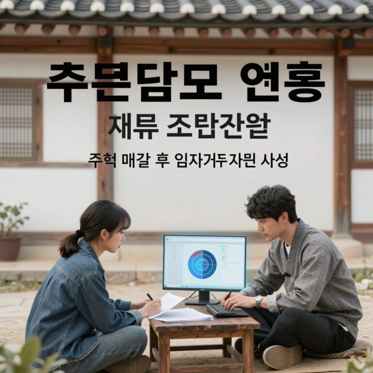 주택담보대출 연체 채무자를 위한 채무조정 및 주택 매각 후 임차거주 지원 사업을 설명하는 개념 이미지