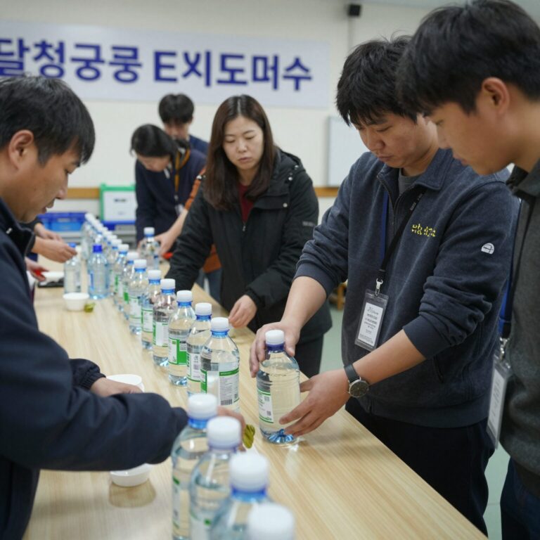 달성군 EM 보급소에서 주민이 빈 생수통을 들고 EM을 받는 모습