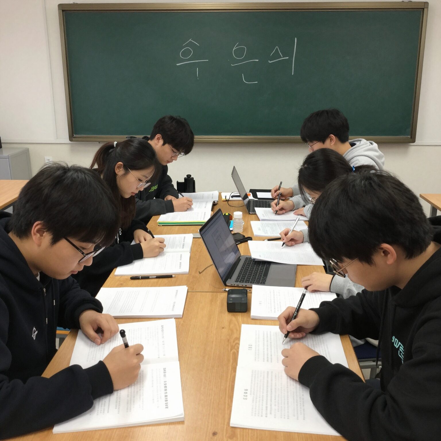 K-Move 스쿨 연수생들이 함께 공부하는 모습