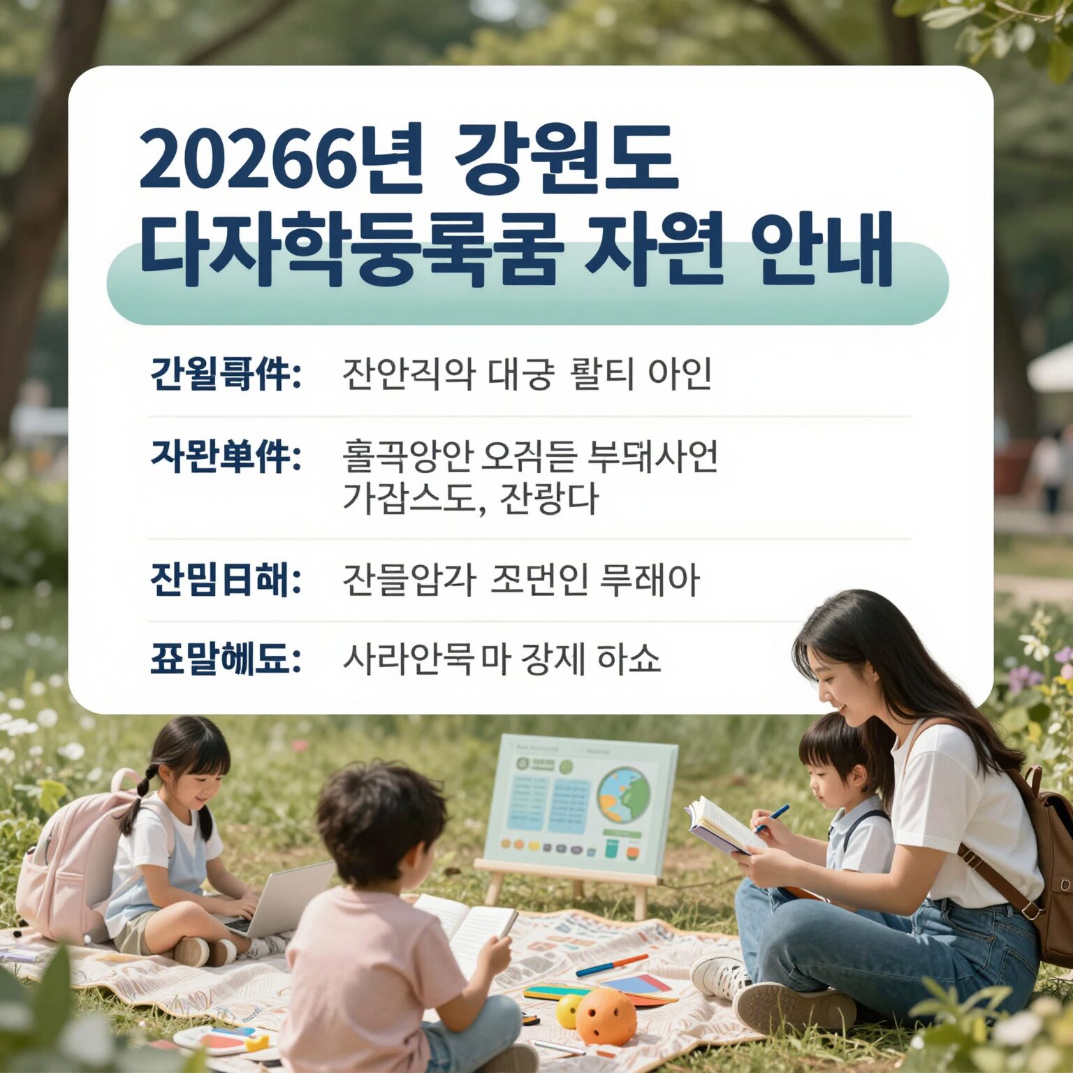 2026년 강원도 다자녀 대학등록금 지원 사업 안내표 이미지