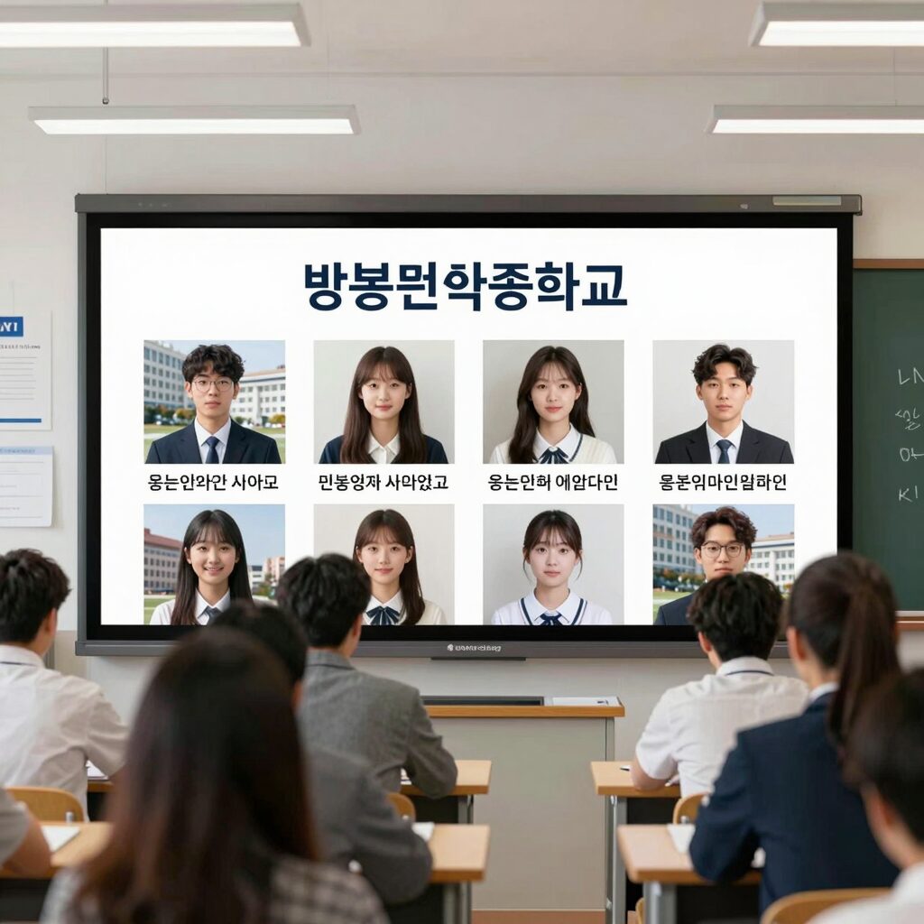 방송통신중학교 온라인 수업 화면