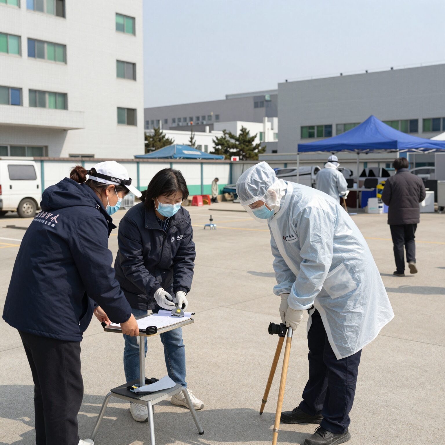 진폐 예방을 위한 분진 작업장 보호 장비와 폐 건강 이미지