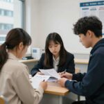 청년 미취업자와 대학생이 무료 소송대리 서비스를 신청하고 있는 모습