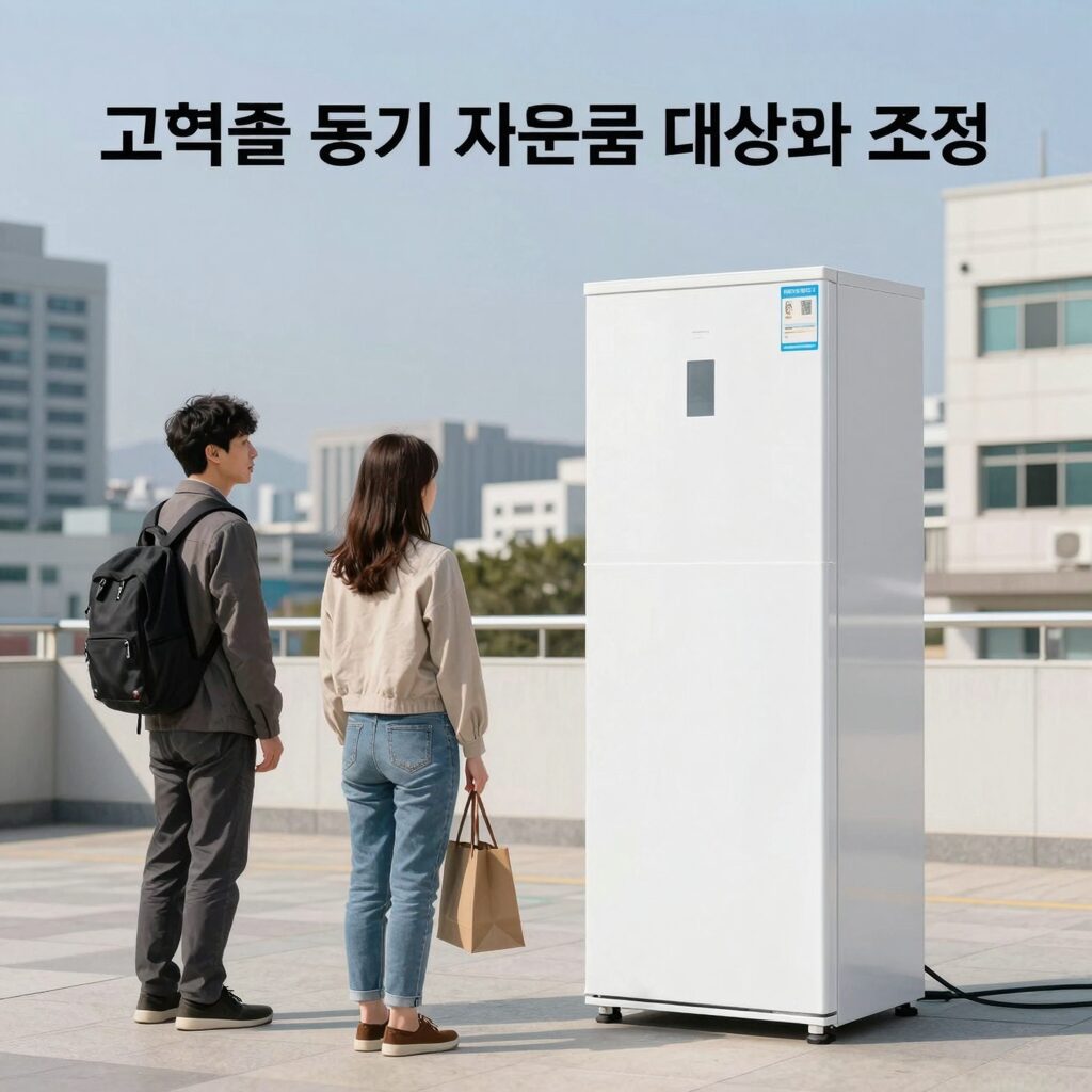 고효율 냉동기 지원금 신청 대상과 조건을 설명하는 이미지