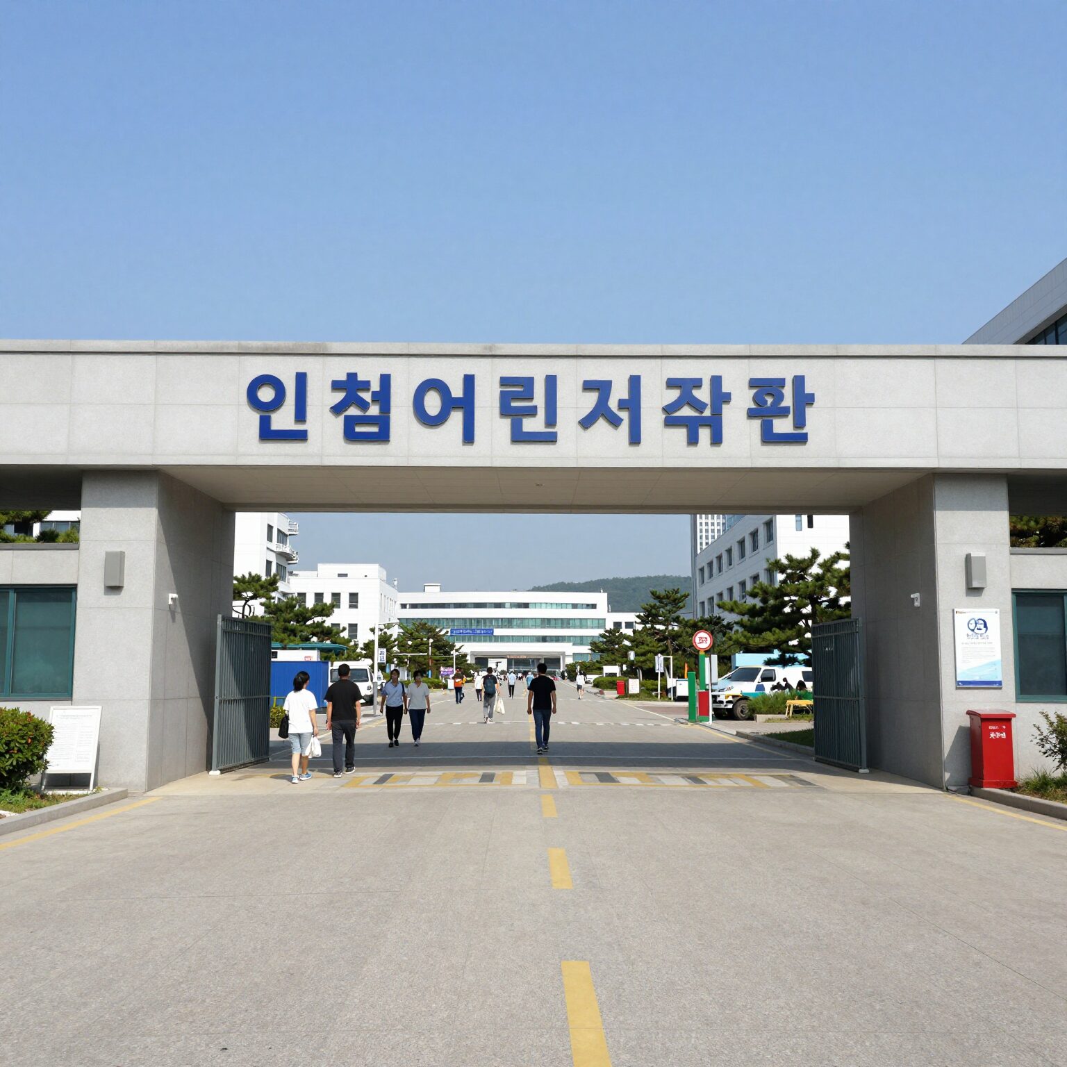 인천어린이과학관 입구와 할인 안내 표지판