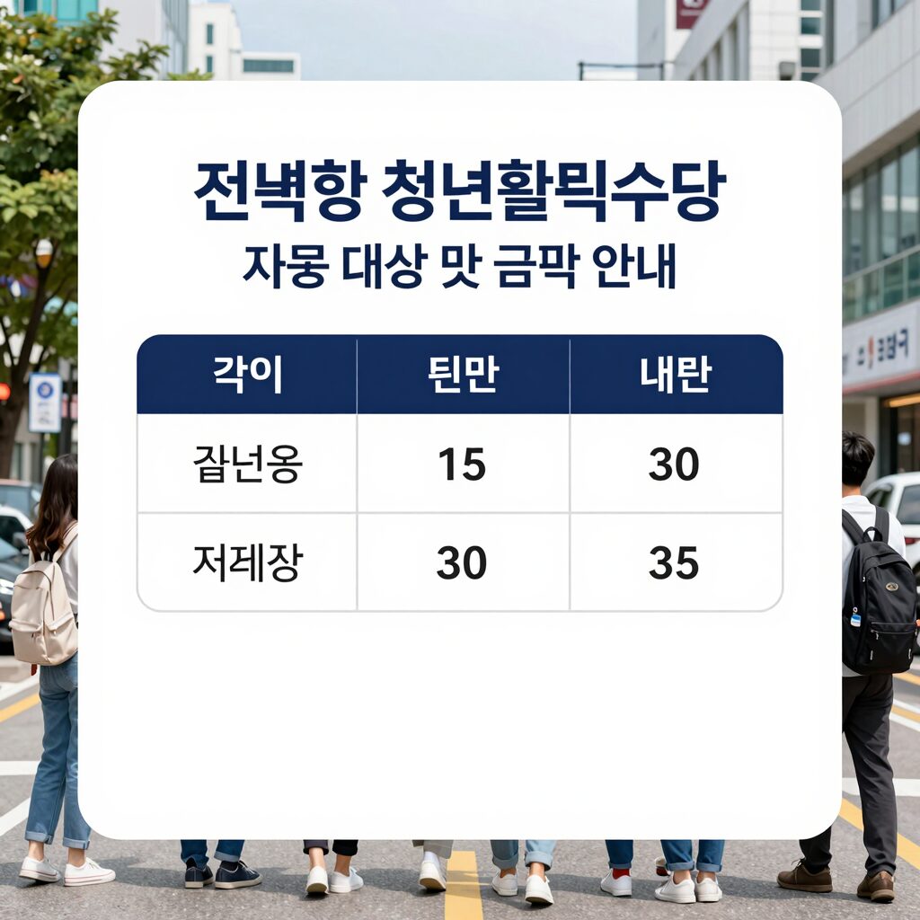 전북형 청년활력수당 지원 대상 및 금액 안내 이미지