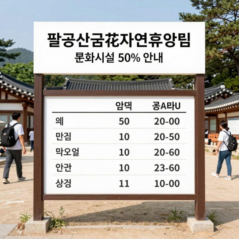 팔공산금화자연휴양림 문화시설 이용요금 50% 감면 혜택 안내
