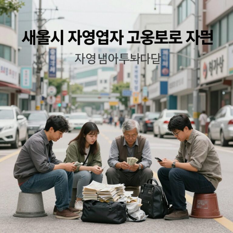 서울시 자영업자 고용보험료 지원 내용을 요약한 인포그래픽 이미지