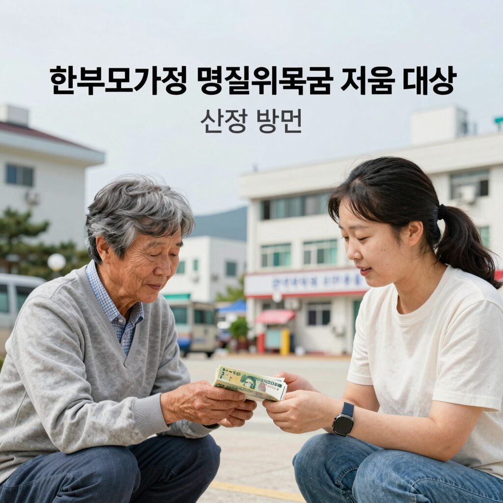 한부모가정 명절위문금 지원 대상 선정 기준과 신청 방법을 설명하는 이미지