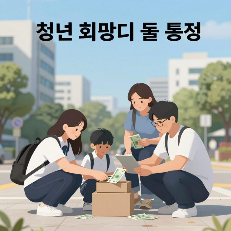 청년 희망디딤돌 통장 저축 매칭을 표현한 일러스트