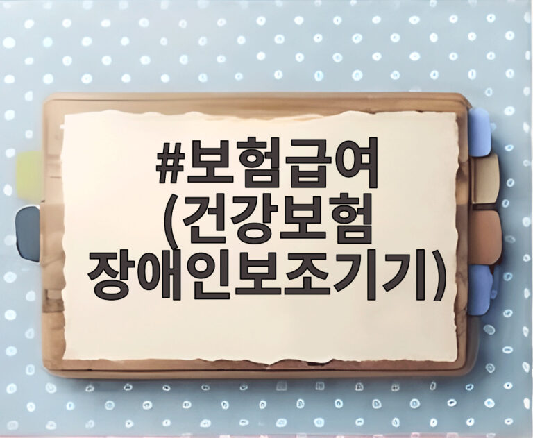 보험급여 (건강보험 장애인보조기기)