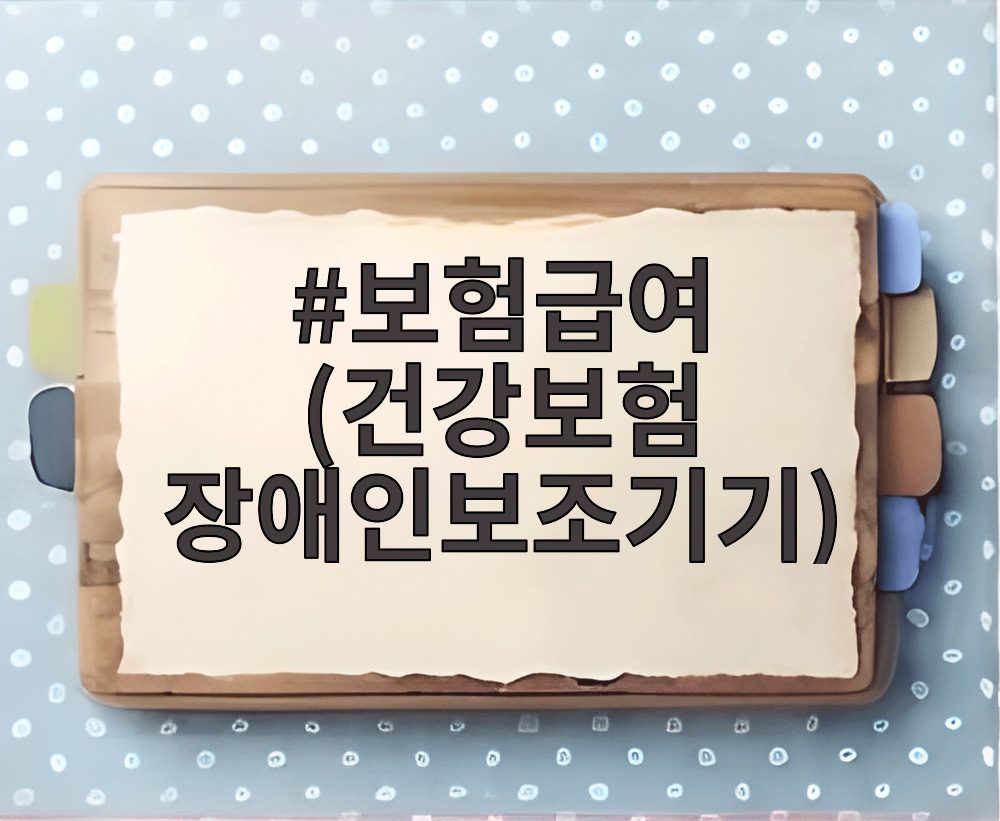 보험급여 (건강보험 장애인보조기기)