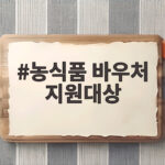 농식품 바우처 지원대상 조건과 신청 방법 총정리 농식품 바우처 지원대상