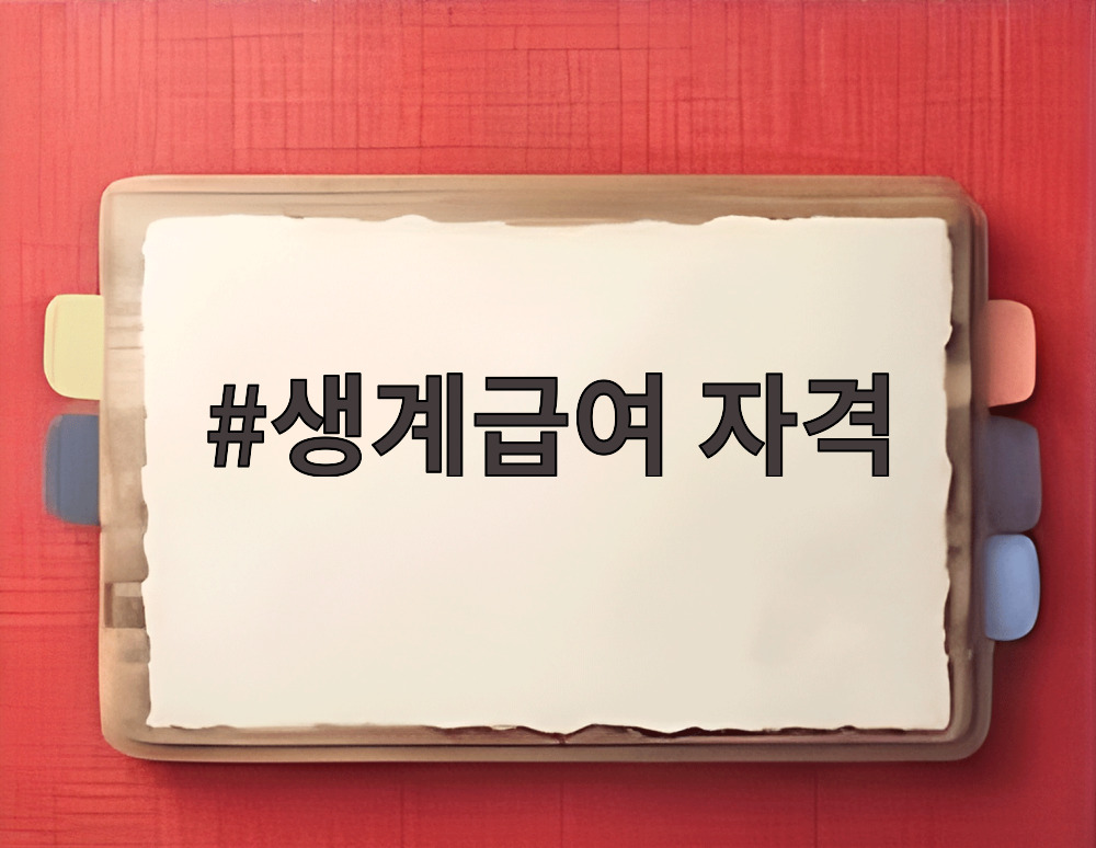 생계급여 자격