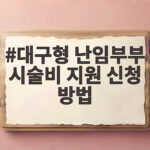 대구형 난임부부 시술비 지원 신청 방법 대구형 난임부부 시술비 지원 신청 방법