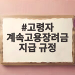 고령자 계속고용장려금 지급 규정