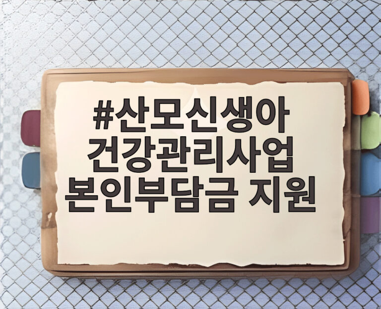 산모신생아 건강관리사업 본인부담금 지원