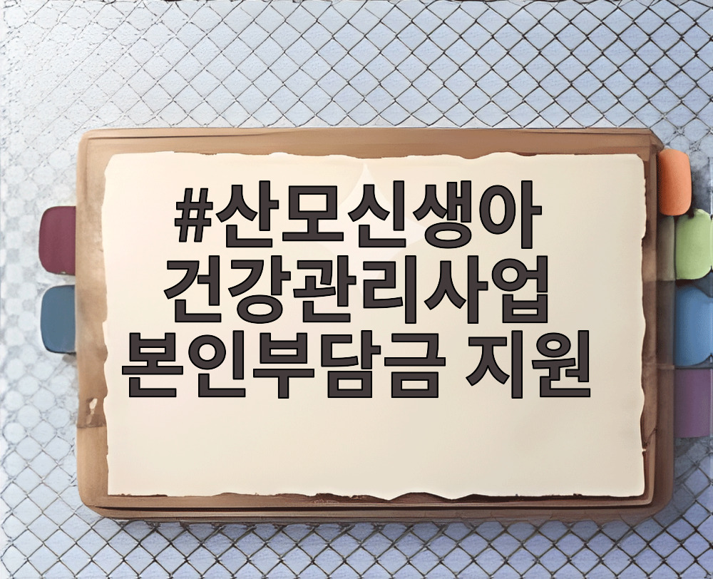 산모신생아 건강관리사업 본인부담금 지원