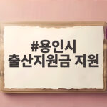 용인시 출산지원금 지원