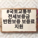 국토교통부 전세보증금 반환보증 보증료 지원