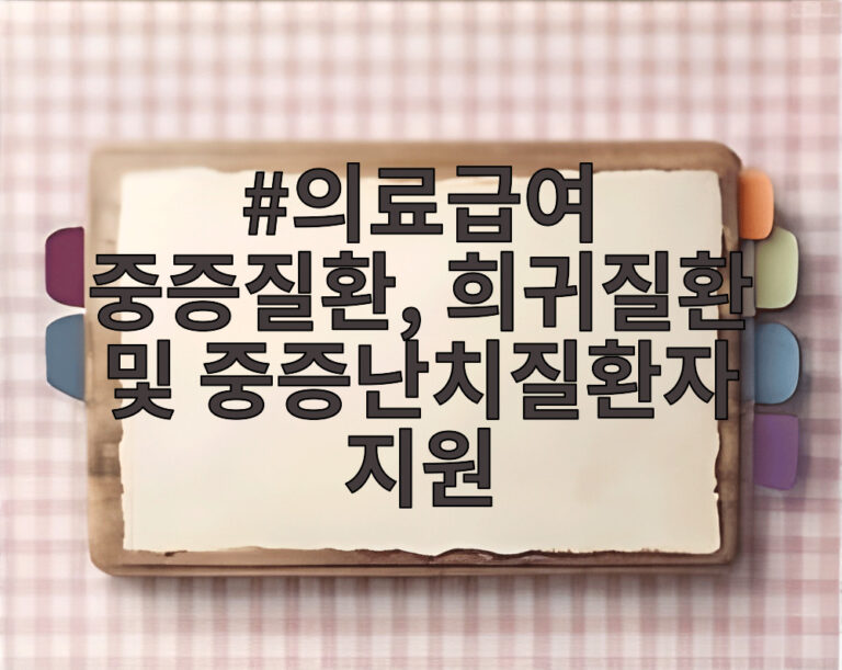 의료급여 중증질환, 희귀질환 및 중증난치질환자 지원