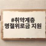 취약계층 명절위로금 지원