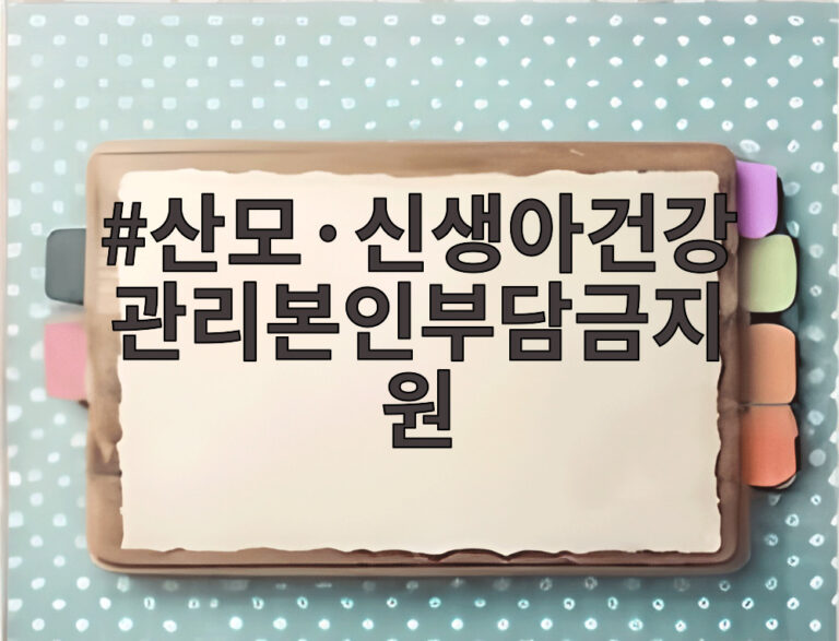 산모·신생아건강관리본인부담금지원
