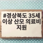 경상북도 35세 이상 산모 의료비 지원